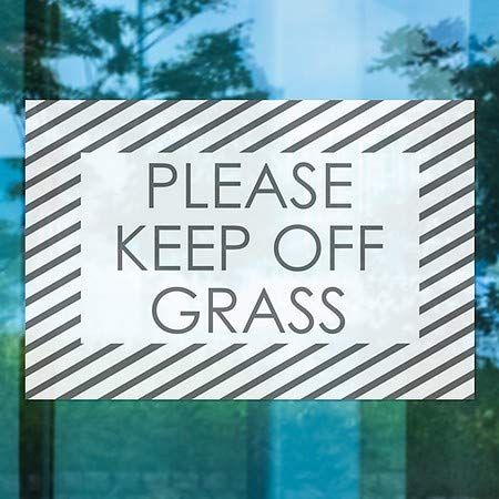 Cgsignlab | אנא שמור על דשא -חלון לבן נצמד | 36 x24